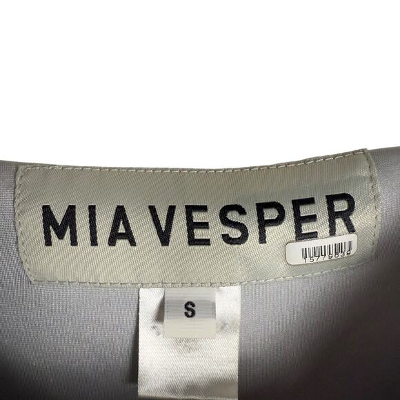 Mia Vesper Frond Mermaid Blue Printed Sleeveless Chiffon Maxi Dress Size Small - Picture 10 of 15